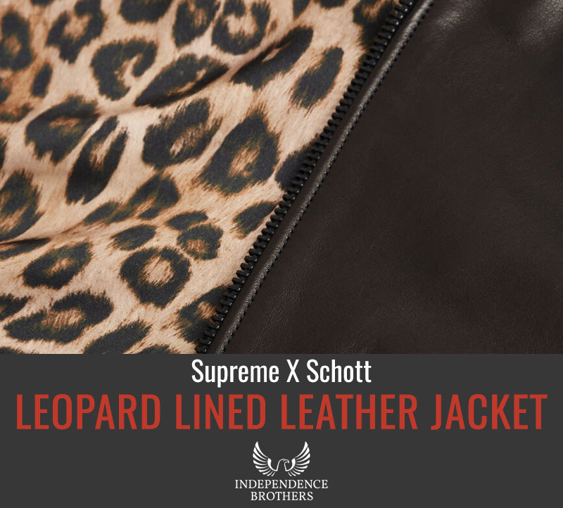 Supreme X Schott Leopard Lined Leather Work Jacket