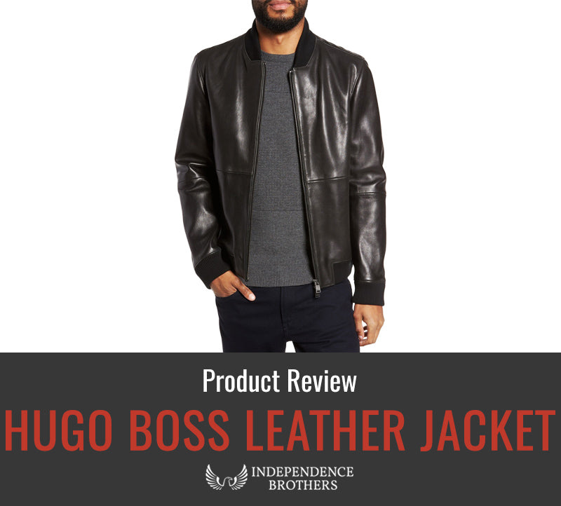 BOSS - Regular-fit leather jacket with asymmetric zip